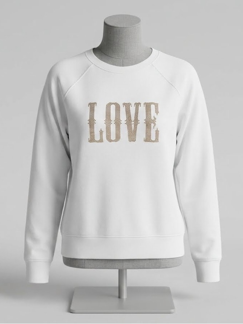 Zadig & Voltaire White Upper Love Strass Studded Sweatshirt Women's Small EUC